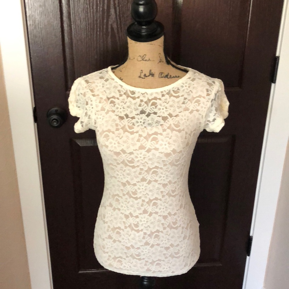 Express lace short sleeve shirt